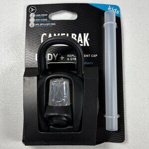 NEW Camelbak Eddy + Kids Black Replacement Cap & Straw